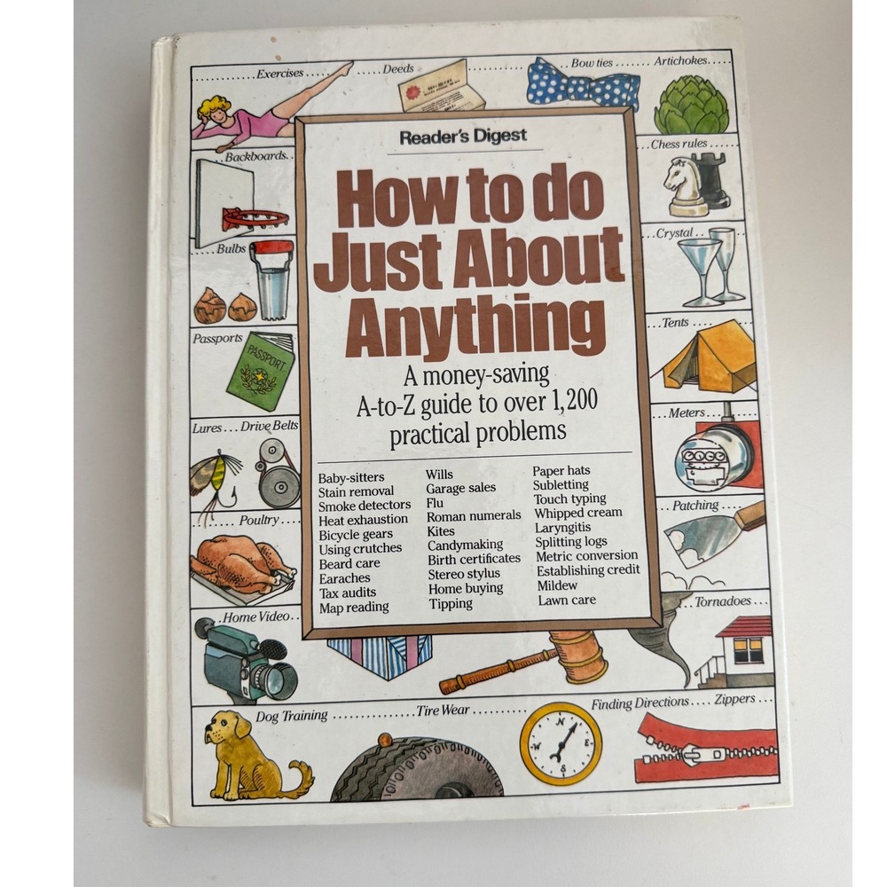 Readers Digest How to do Just About Anything Vintage Hardcover Guide 1986 DIY